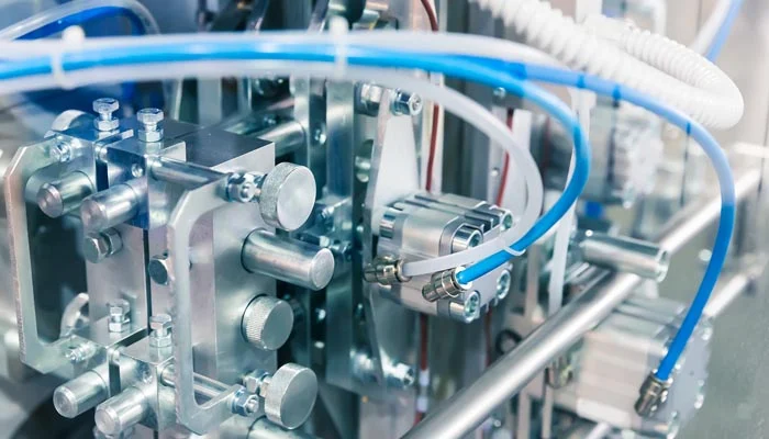 Componentes de un sistema neumático en planta