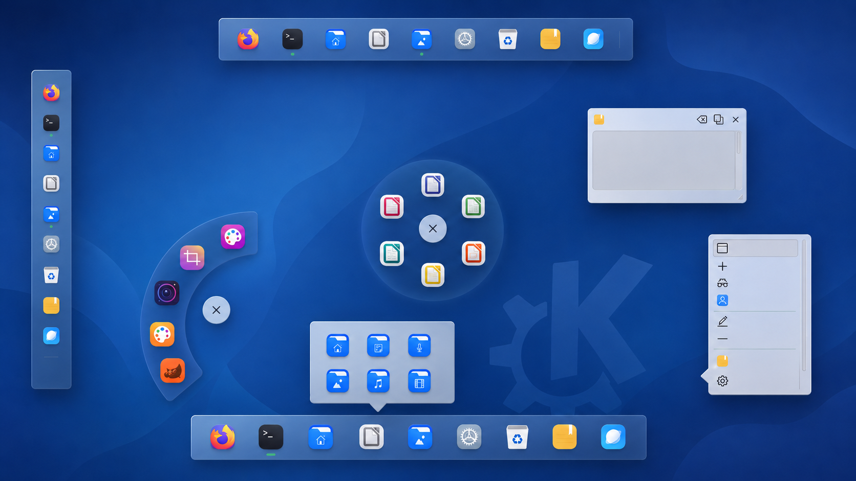 Punchi Dock Remastered funcionando en el escritorio KDE Plasma 6